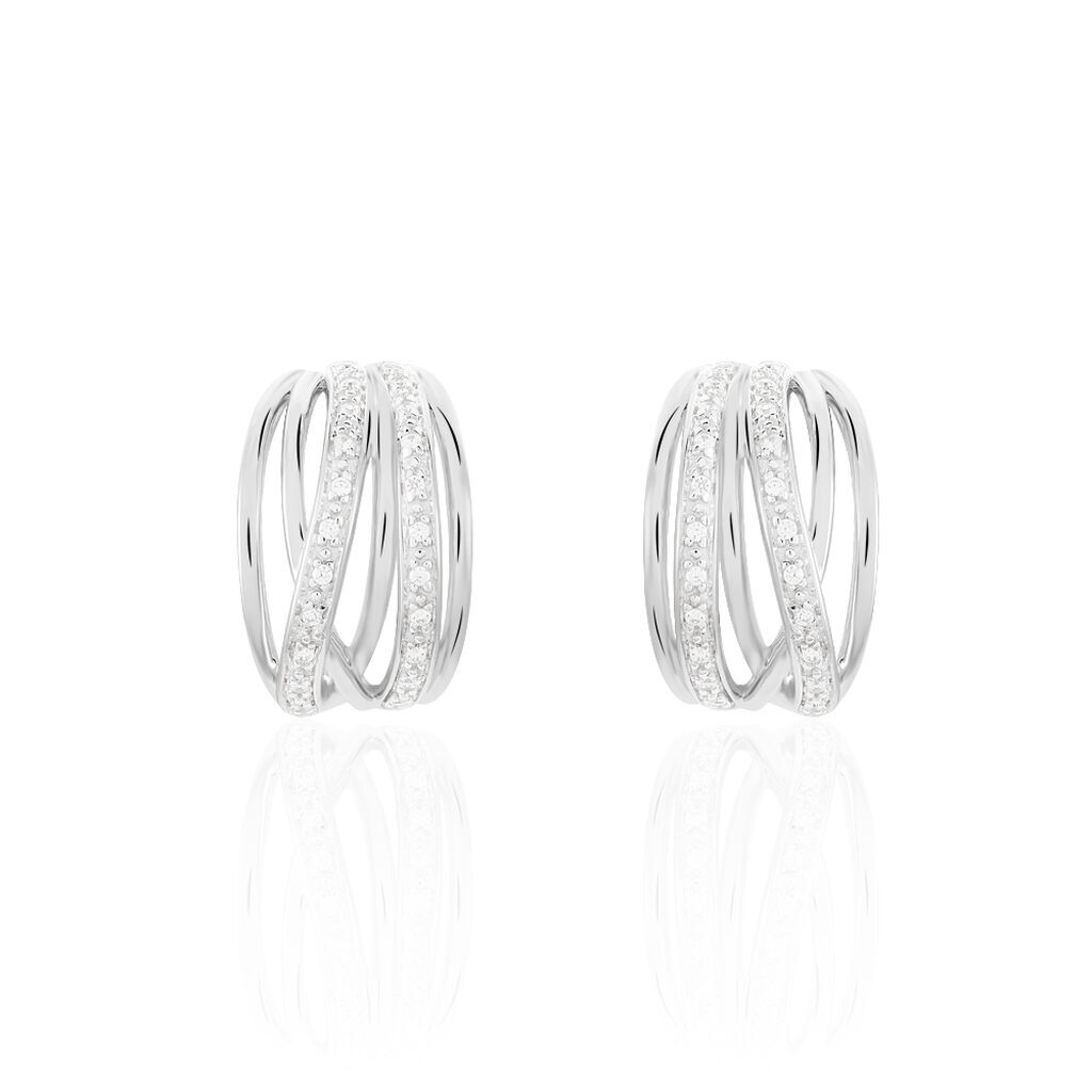 Damen Steckcreolen Silber 925 Zirkonia - Creolen Damen | OROVIVO