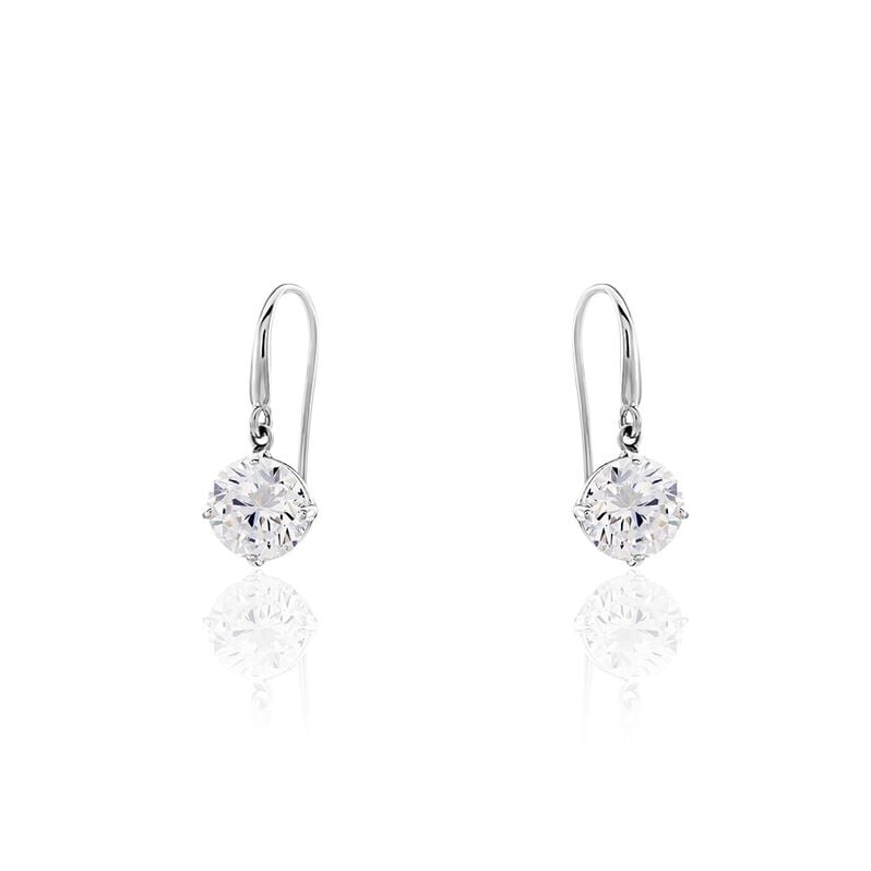Boucles D'oreilles Pendantes Or Blanc Aedhan Oxydes - Spannringe Damen | OROVIVO