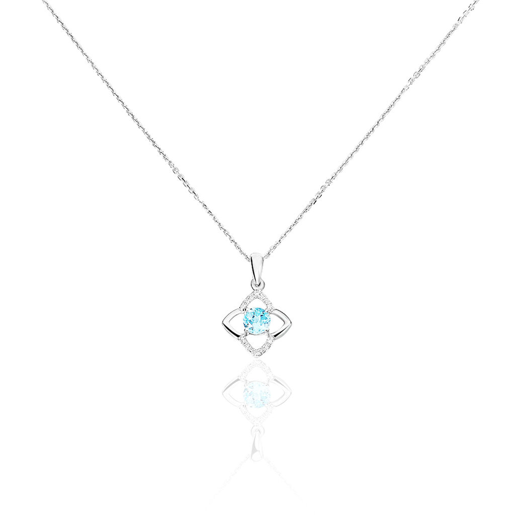 Collier Louna Or Blanc Et Topaze - Spannringe Damen | OROVIVO