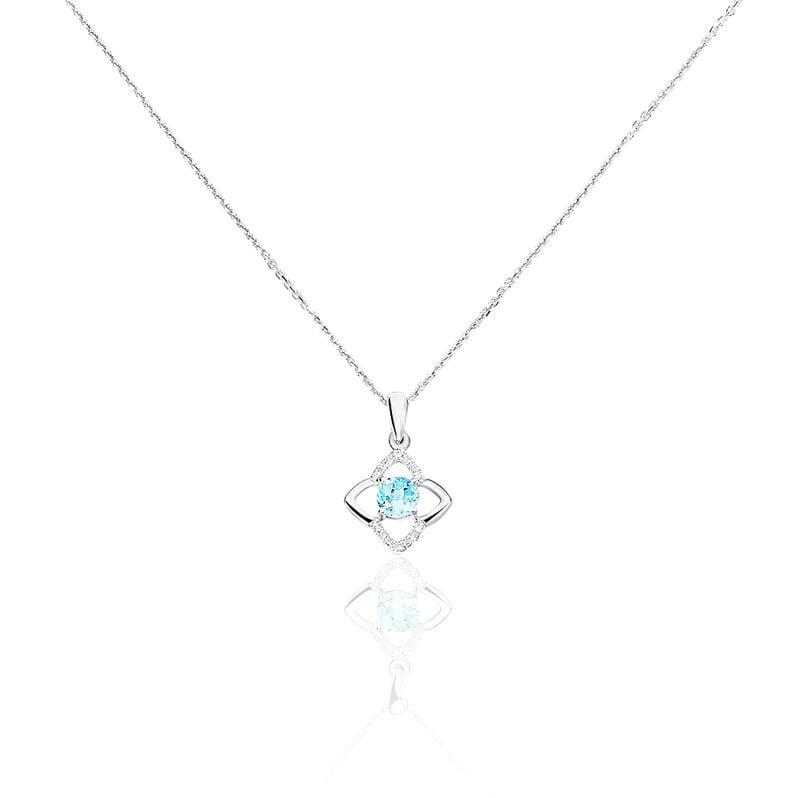 Collier Louna Or Blanc Et Topaze - Spannringe Damen | OROVIVO