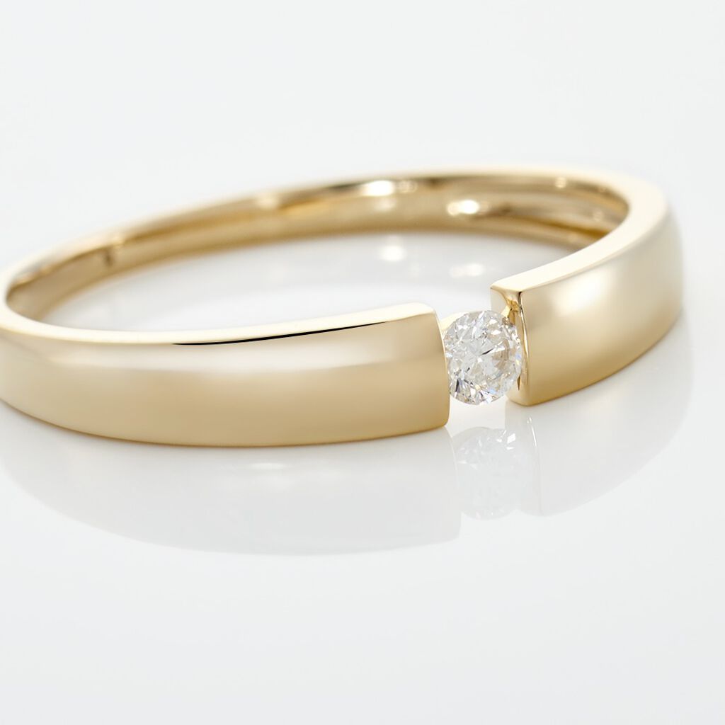 Damen Ring Gold 375 Diamant 0,08ct Kreis Valencia 3,65mm  - Hochzeitsringe Damen | OROVIVO