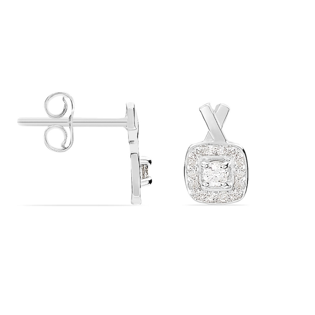 Boucles D'oreilles Or Weiss Abani Puce - Spannringe Damen | OROVIVO
