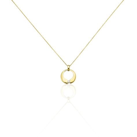Damen Collier Gold 375 Diamant 0,08ct Kreis Valencia 45cm - Halsketten Damen | OROVIVO