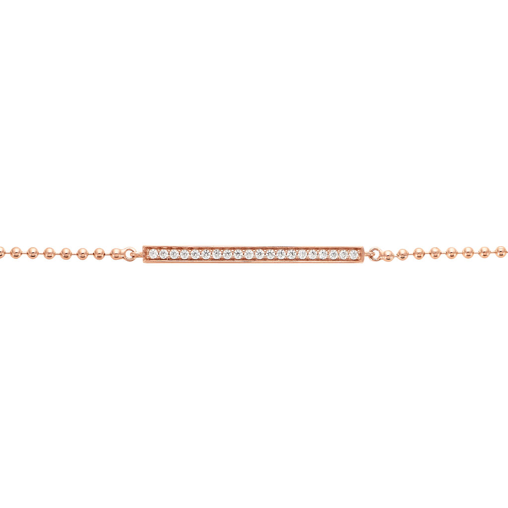 Damen Armband Messing 18 Karat vergoldet Roségold Zirkonia - Armbänder mit Anhänger Damen | OROVIVO