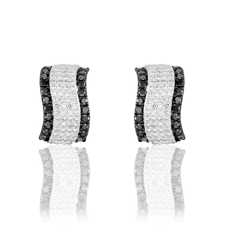 Boucles D'oreilles Puces Pacifique Or Blanc Diamant - Spannringe Damen | OROVIVO