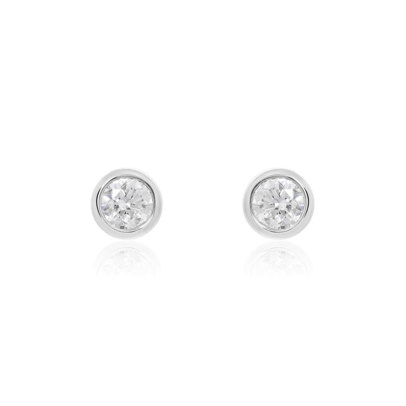Delicate Damen Ohrstecker Wei&szlig;gold 375 (9 Karat) Diamant Wei&szlig; 0,3 ct Kreis - Ohrstecker Damen | OROVIVO
