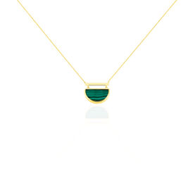 Damen Halskette Gold 375 Grüner Malachit  - Ketten mit Anhänger Damen | OROVIVO