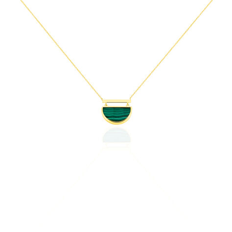 Damen Halskette Gold 375 Grüner Malachit  - Halsketten Damen | OROVIVO