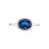Olivia Damen Ring Silber 925 Glas Blau Oval