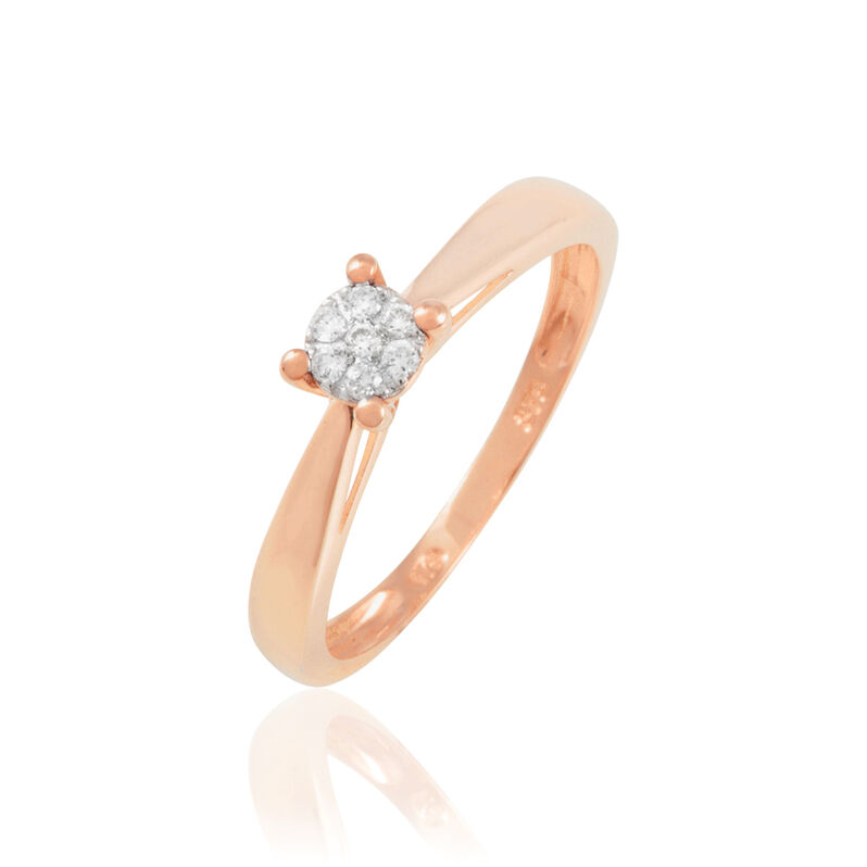 Bague Solitaire Collection Grace Or Rose Diamant - Spannringe Damen | OROVIVO