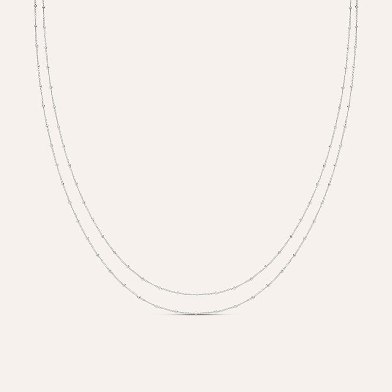Collana Doppio Filo Silver Collection Argento Rodiato - Spannringe Damen | OROVIVO
