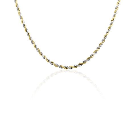 Damen Halskette Gold 375 Bicolor Haferkornkette  - Halsketten Damen | OROVIVO