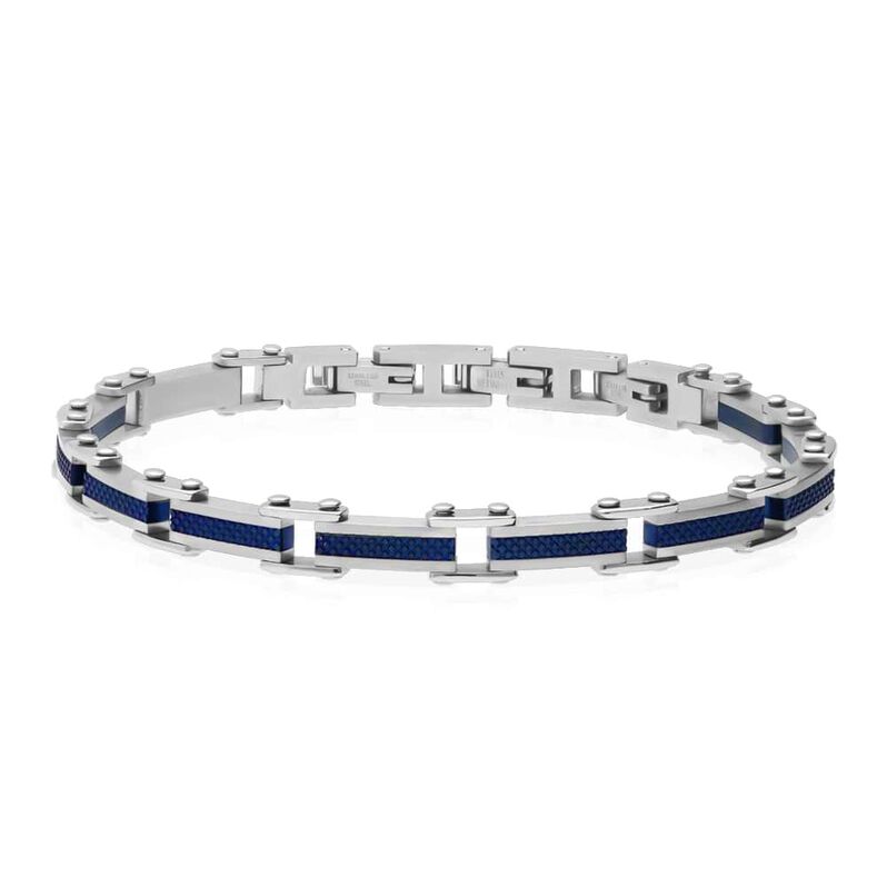 Bracciale in acciaio con strass bicolore - Spannringe Herren | OROVIVO