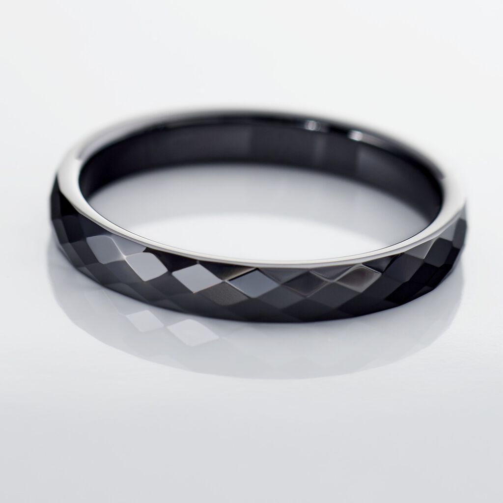 Bague Pilar Petite Ceramique Noir Céramique - Spannringe Damen | OROVIVO
