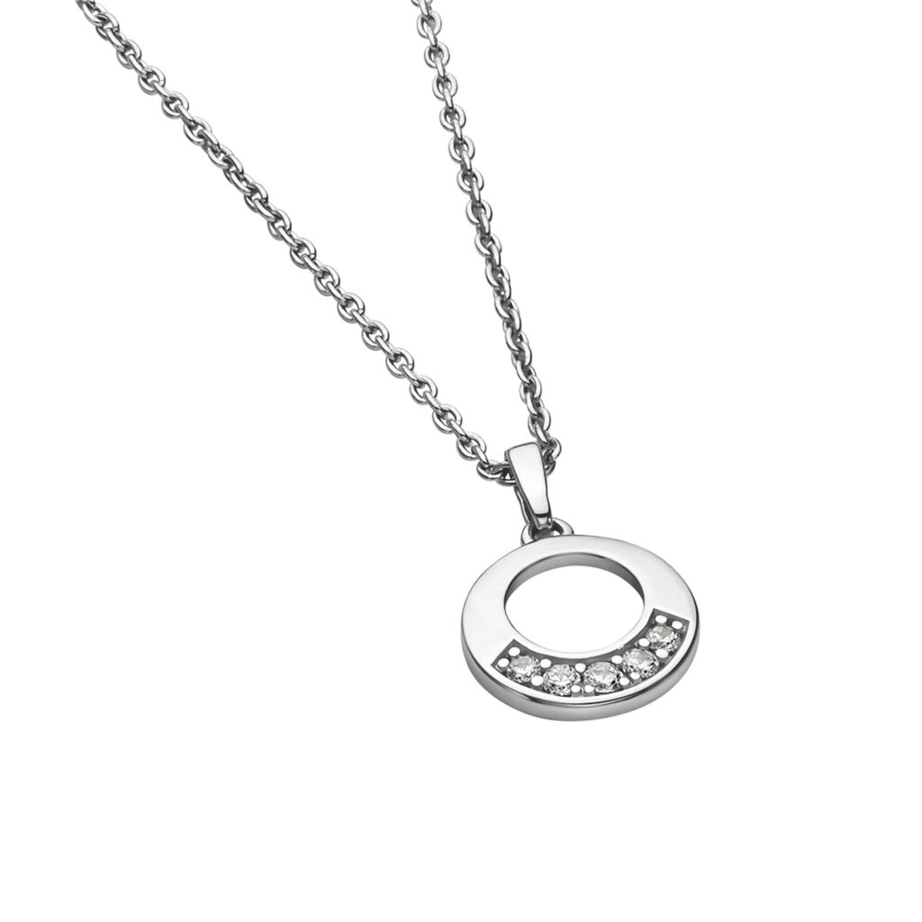 Damen Collier Silber 925 Zirkonia Weiß Kreis - Halsketten Damen | OROVIVO