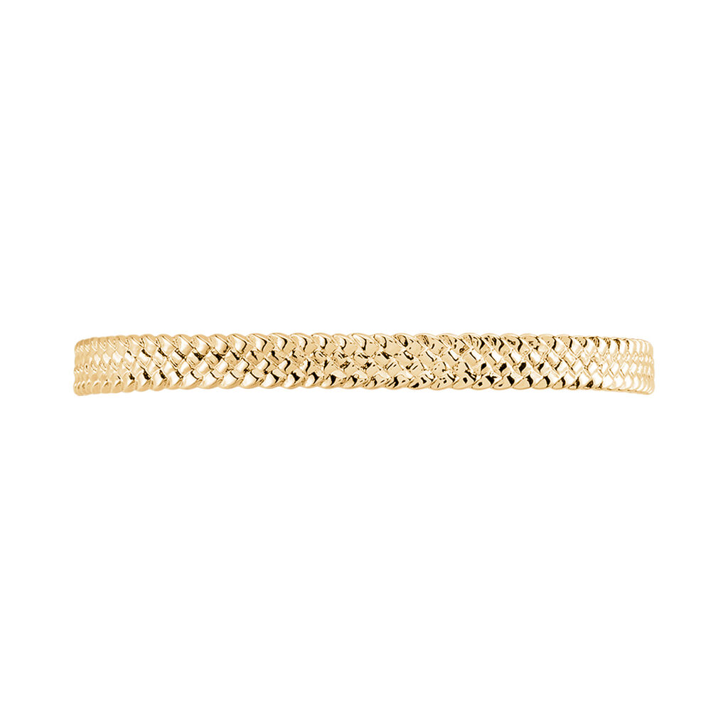 Jonc Plaque Or Lilya Ouvert Effet Tresse - Spannringe Damen | OROVIVO