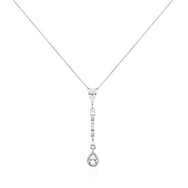Damen Halskette Weißgold 375 Zirkonia  - Ketten mit Stein Damen | OROVIVO