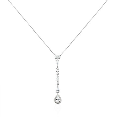 Damen Halskette Weißgold 375 Zirkonia  - Halsketten Damen | OROVIVO