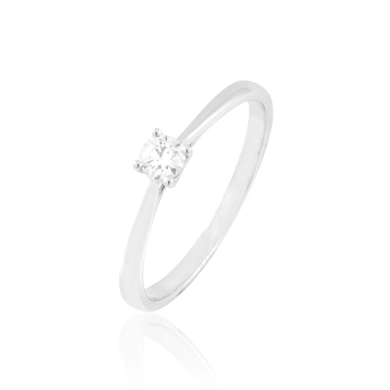 Bague Solitaire Victoria Or Blanc Diamant - Spannringe Damen | OROVIVO