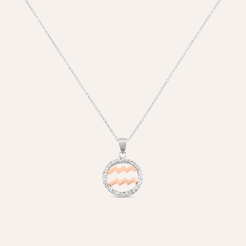 Collana Sunrise Acciaio Bicolore Bianco / Rosa Cubic Zirconia - Spannringe Damen | OROVIVO