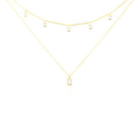 Damen Halskette Gold 375 Zirkonia - Ketten mit Stein  | OROVIVO