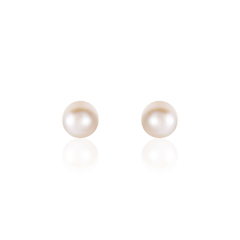 SUKI RUND PERLE Damen Ohrstecker Gold 375 (9 Karat) Zuchtperle Perlmutt - Ohrstecker Damen | OROVIVO