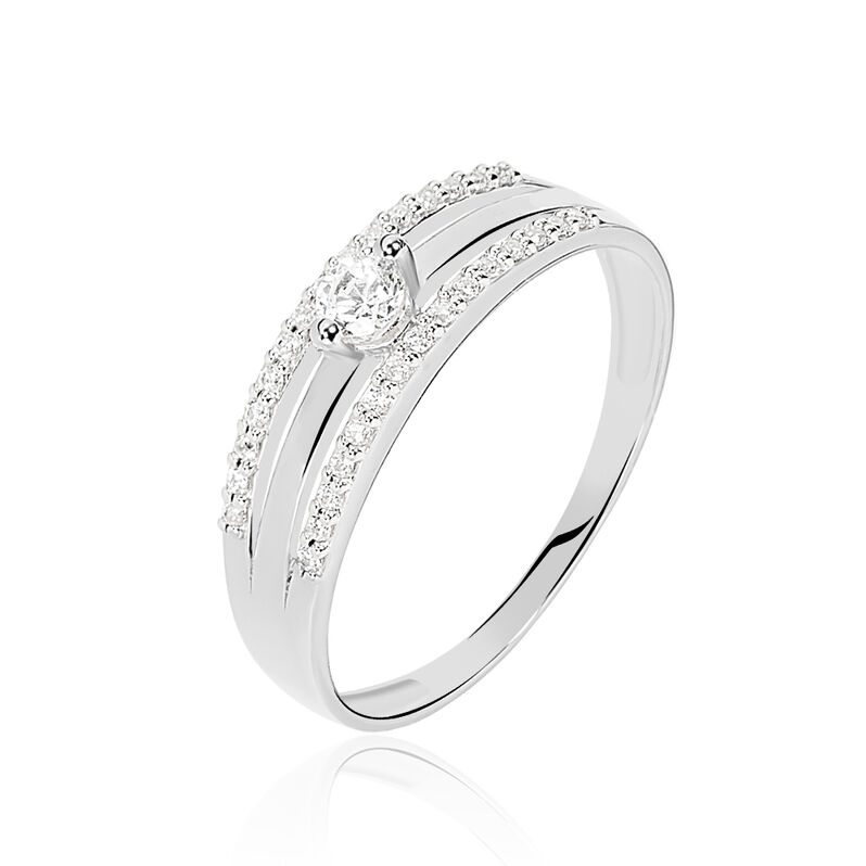 Bague Solitaire Marie-adeline Or Blanc Diamant - Spannringe Damen | OROVIVO