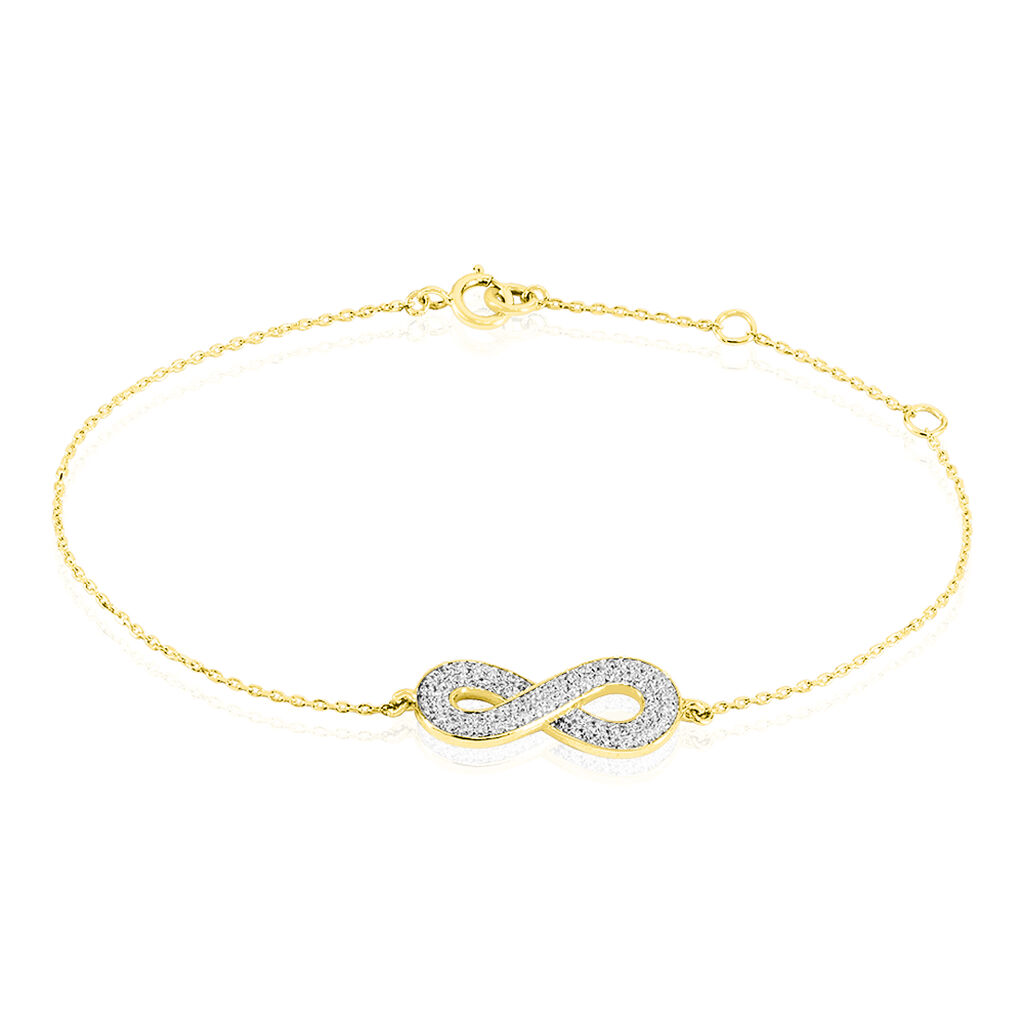 Bracelet Or Jaune Mariquita Infini Oxydes De Zirconium - Spannringe Damen | OROVIVO