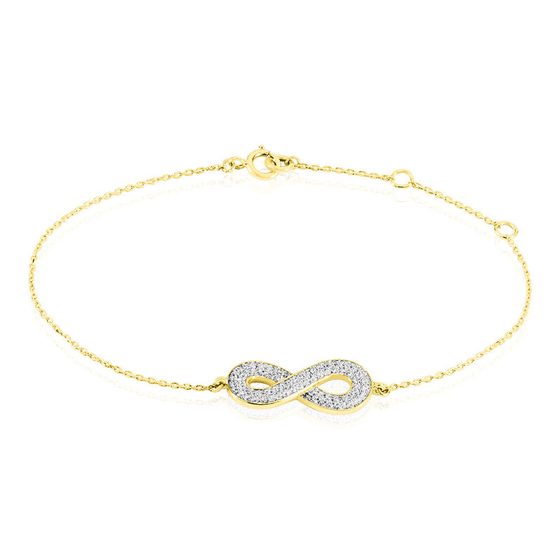 Bracelet Or Jaune Mariquita Infini Oxydes De Zirconium - Spannringe Damen | OROVIVO
