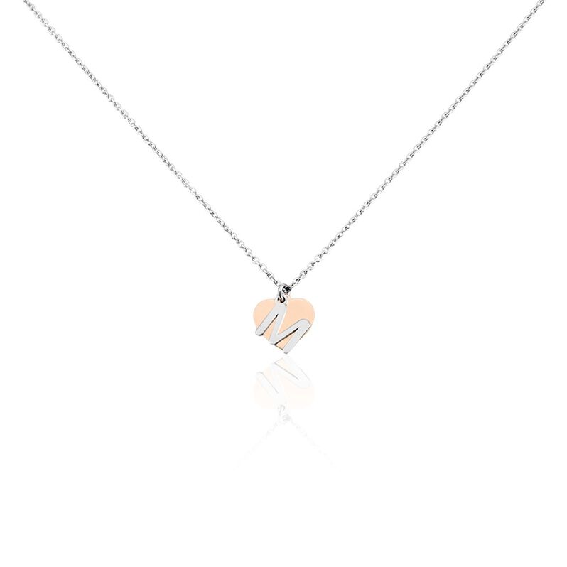Damen Halskette Silber 925 Bicolor Buchstabe M - Halsketten Damen | OROVIVO
