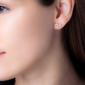 Damen Ohrstecker Messing 18 Karat Vergoldet Zirkonia Herz Alexandra - Ohrstecker Damen | OROVIVO