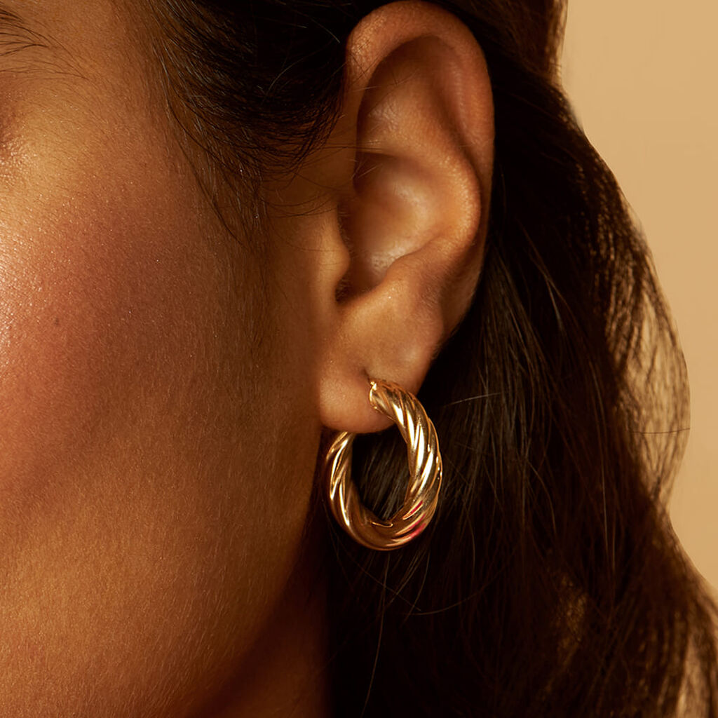 Damen Creolen Gold 375 gedreht Croissant Mella  - Sommerschmuck Damen | OROVIVO
