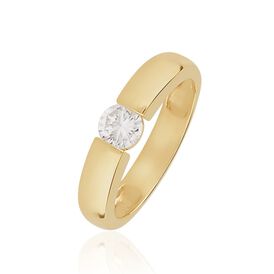 Ring Gold 750 Synthetischer Diamant 0,4ct - Ringe mit Stein Damen | OROVIVO