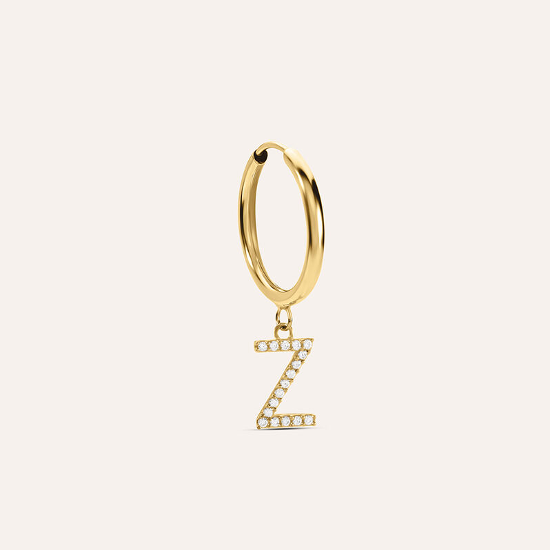 Mono Orecchino A Cerchio Toujours Oro Giallo Cubic Zirconia - Spannringe Damen | OROVIVO