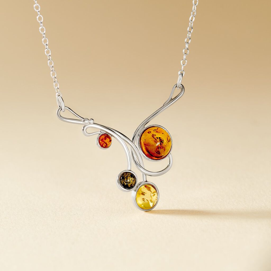 Collier Argent Et Ambre - Spannringe Damen | OROVIVO