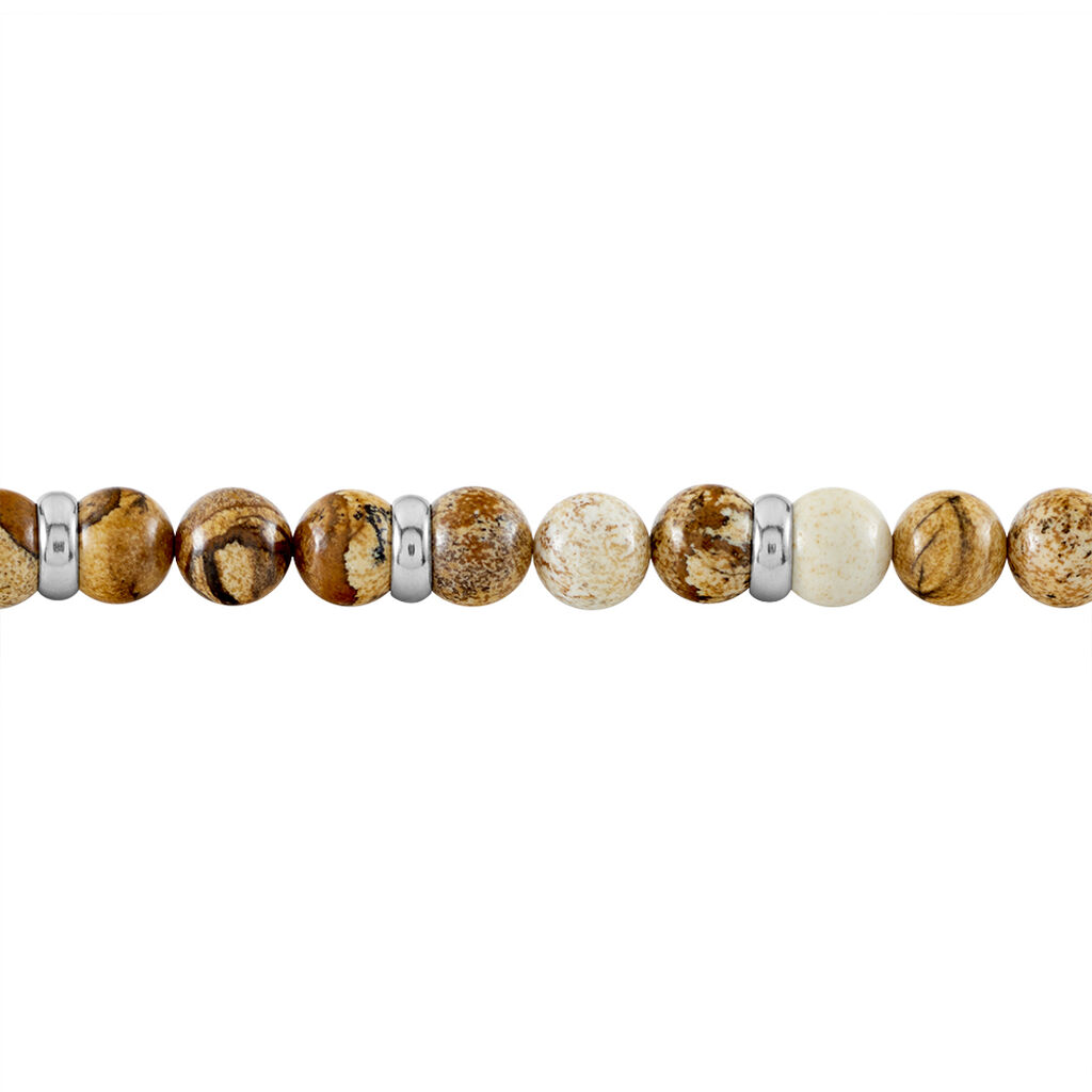 Herrenarmband Edelstahl Multicolor Jaspis  - Armbänder mit Anhänger Herren | OROVIVO