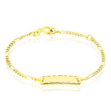 FIGARO ID Kinder ID Armband Gold 585 (14 Karat) Rechteckig