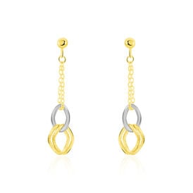 Damen Ohrringe Lang Gold 375 Bicolor Louisa - Ohrringe Damen | OROVIVO