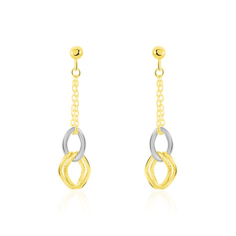 Damen Ohrringe Lang Gold 375 Bicolor Louisa - Ohrringe Damen | OROVIVO