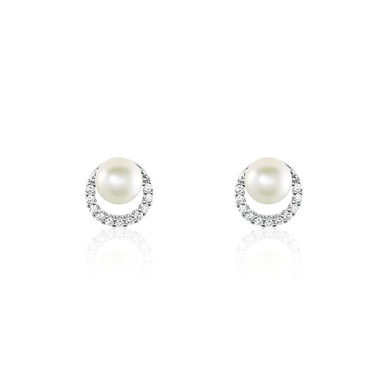 Damen Perlenohrringe Silber 925 Zuchtperlen 8mm - Ohrstecker Damen | OROVIVO