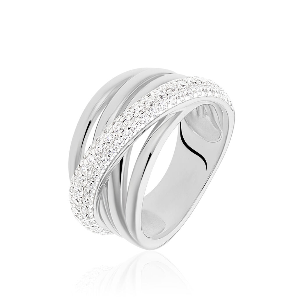 Damen Ring Silber 925 Zirkonia Weiß B 13 mm - Ringe mit Stein Damen | OROVIVO