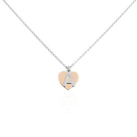 Damen Halskette Silber 925 Bicolor Buchstabe A - Herzketten Damen | OROVIVO