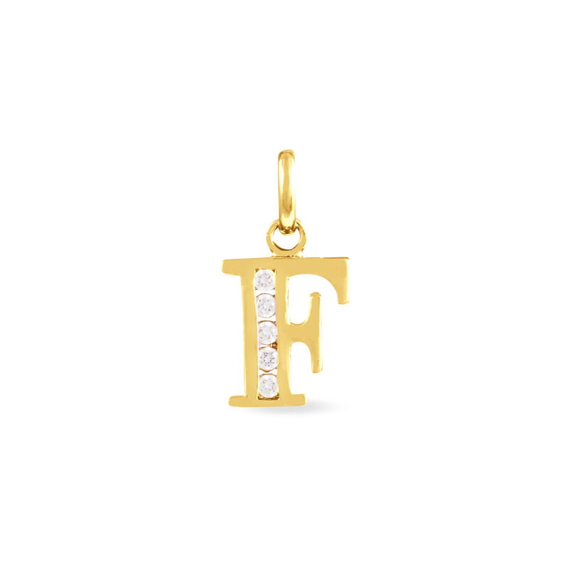Pendentif Plaque Or Jaune Oxyde De Zirconium - Spannringe Familie | OROVIVO