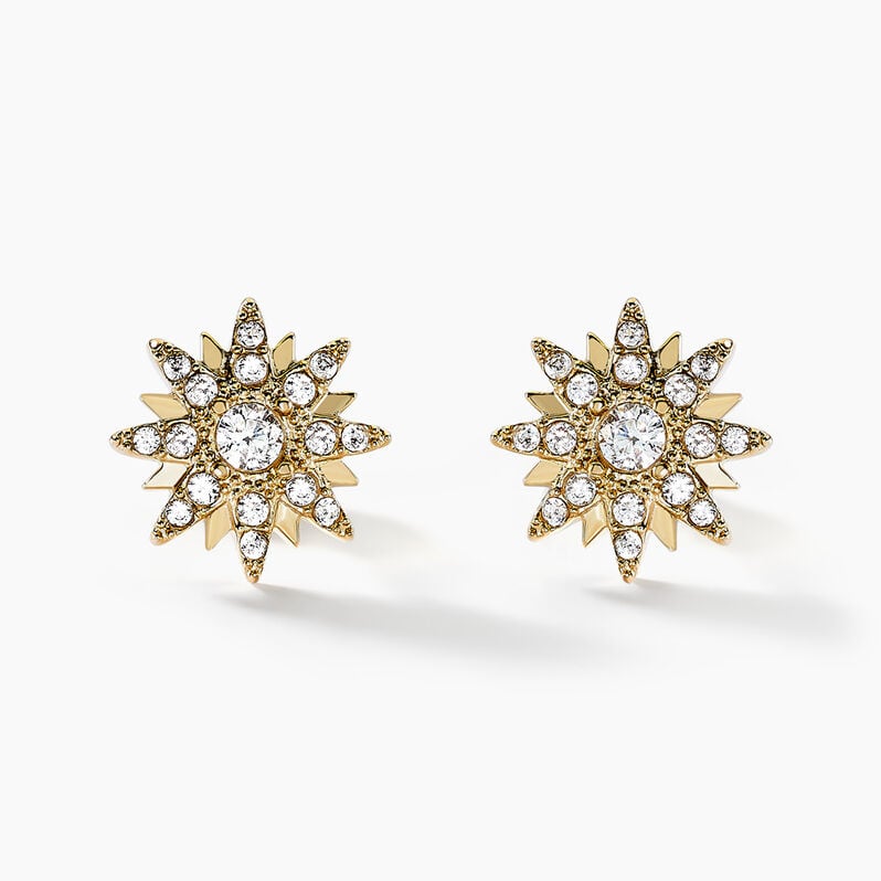 Boucles D'oreilles Puces Acier Jaune Oxyde De Zirconium - Spannringe Damen | OROVIVO