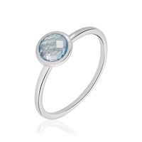 Damen Ring Silber Silber 925 Topas Blau 0,93ct Kreis Sinaya 