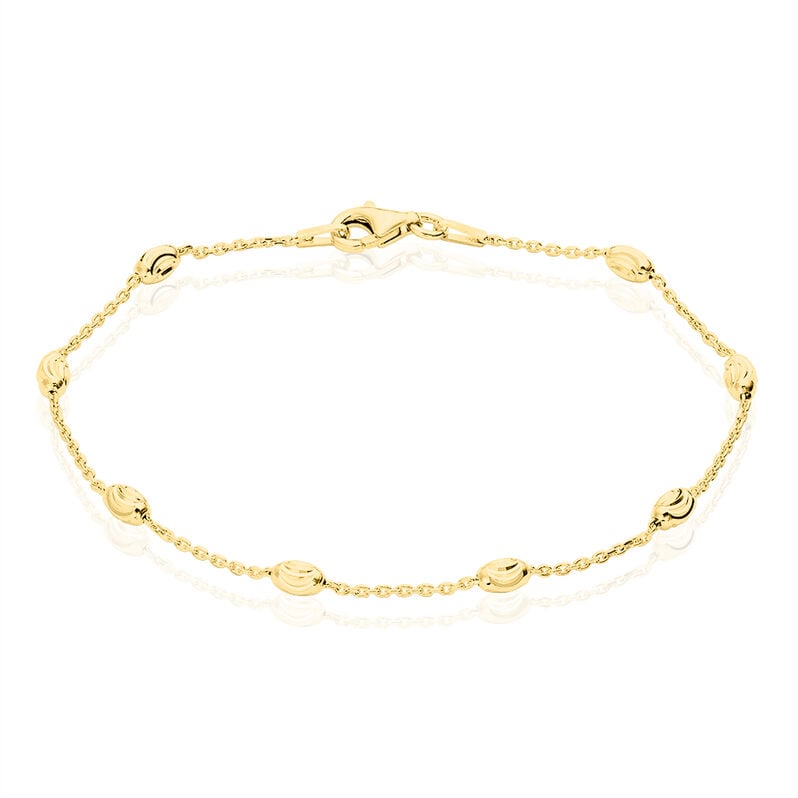 ANKER S DIA. KUGEL Damen Armband Silber vergoldet 925 Oval - Armb&auml;nder mit Anh&auml;nger Damen | OROVIVO