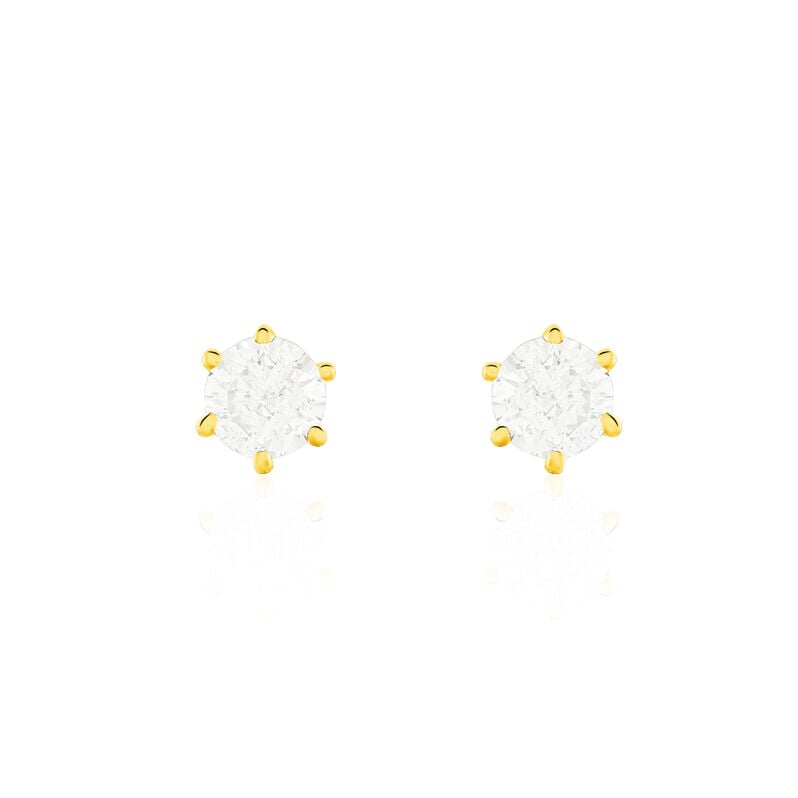 Damen Ohrstecker Gold 375 Zirkonia Kreis Krappe 6 3,00mm  - Ohrstecker Damen | OROVIVO