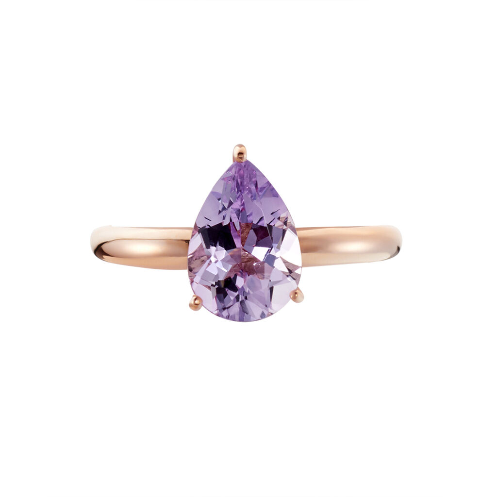 ROSWITA Damen Ring Silber rosevergoldet 925 Amethyst Violett 1,4 ct