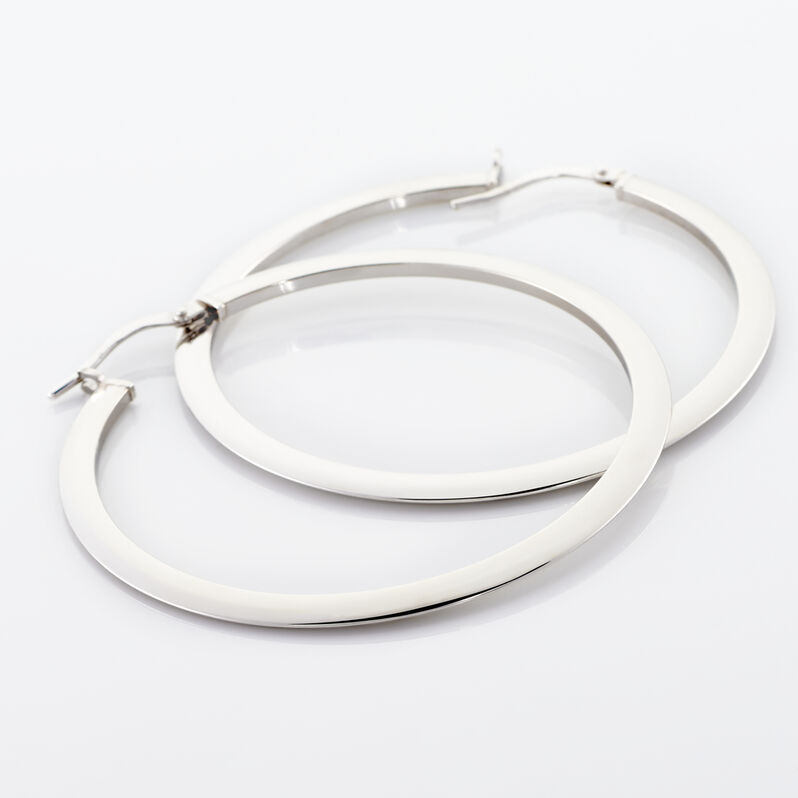 Créoles Argent Blanc Hally - Spannringe Damen | OROVIVO