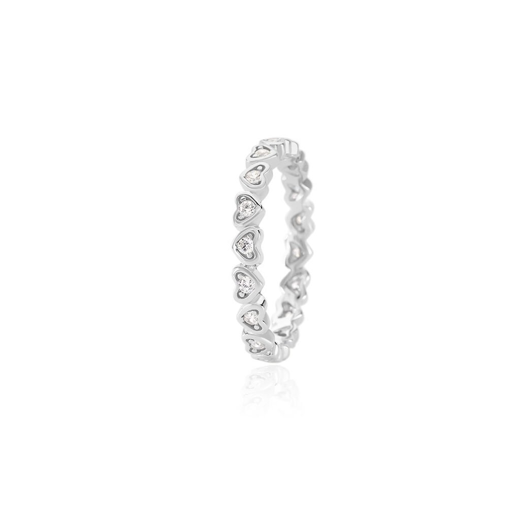 BEXLEY Damen Ring Silber Silber 925 Zirkonia Weiß Herz B 2,9 mm, Ring mit Stein